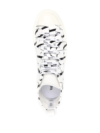 Shop Valentino Vltn Logo-print High-top Sneakers In White
