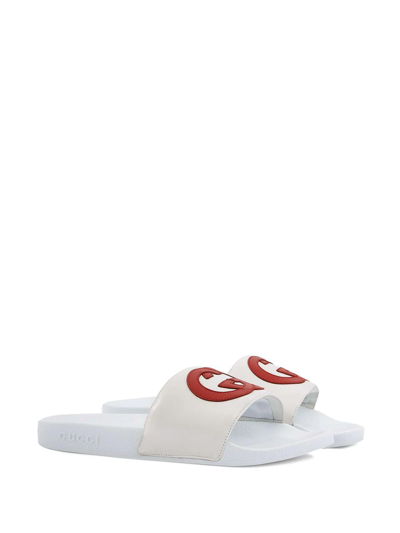 Shop Gucci Interlocking-g Slides In White