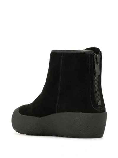 Bally Platform Leather Ankle Boots In Black