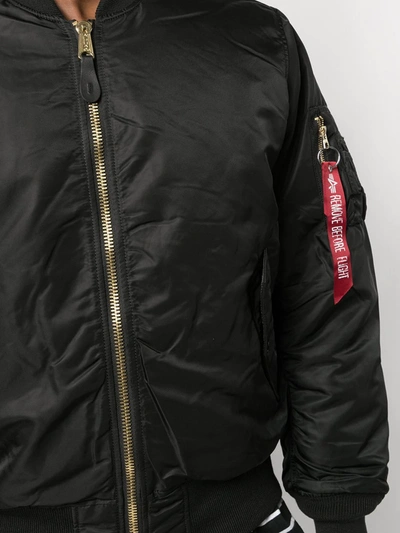 Shop Alpha Industries Oversized Bomber Jacket In Black