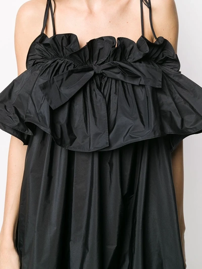 Shop Msgm Ruffle-trimmed A-line Dress In Black