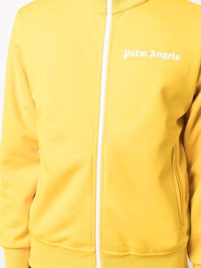 Shop Palm Angels Classic Side Stripe Zipped Jacket In Gelb