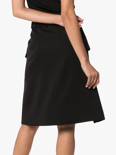 Shop Delada Double-breasted Tuxedo Skirt In Black