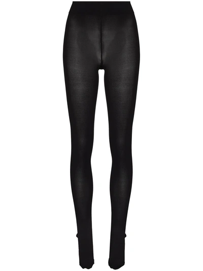 Shop Wolford Semi-sheer Tights In Black