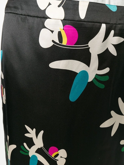 Pre-owned Chanel 2000s Printed A-line Skirt In Black