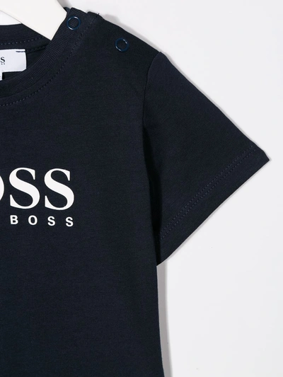 Shop Hugo Boss Logo T-shirt In Blue