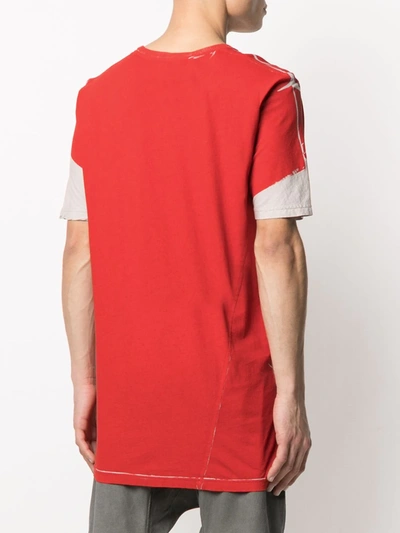 Shop 11 By Boris Bidjan Saberi Oversized Logo Print T-shirt In Red