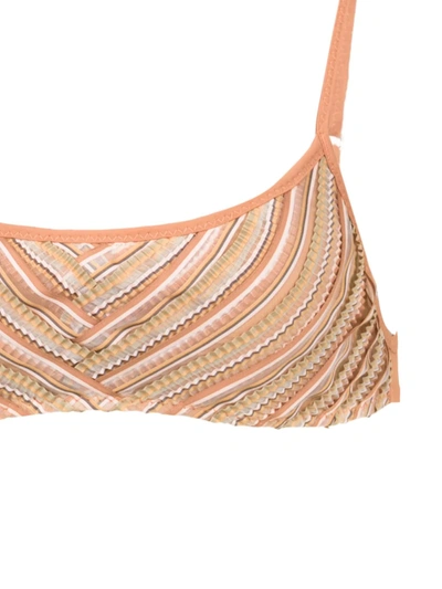 Amir Slama Printed Bikini Top In Neutrals