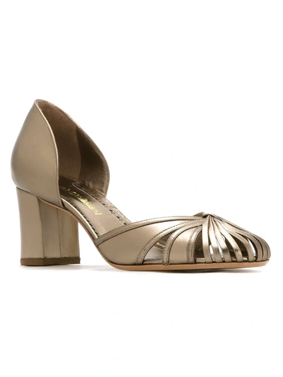 Shop Sarah Chofakian Leather Pumps In Metallic