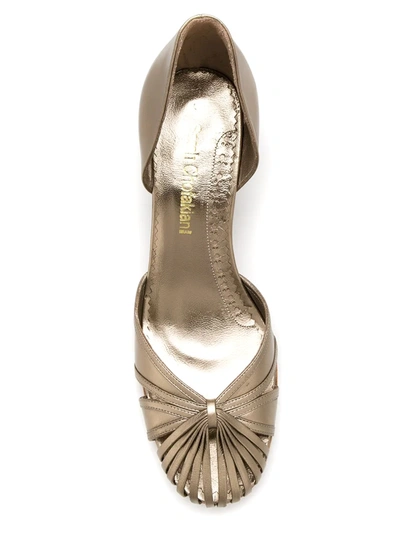 Shop Sarah Chofakian Leather Pumps In Metallic