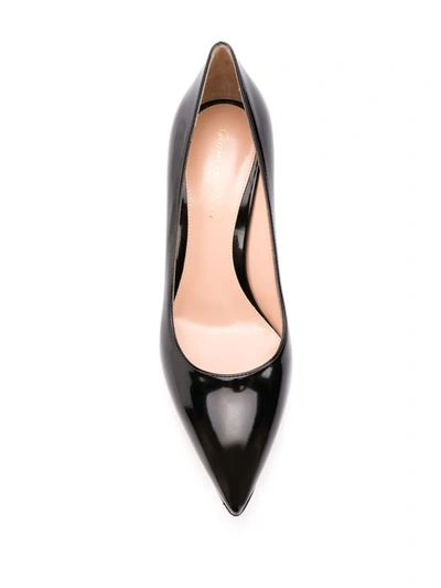 Shop Gianvito Rossi Triangle 70mm Leather Pumps In Black