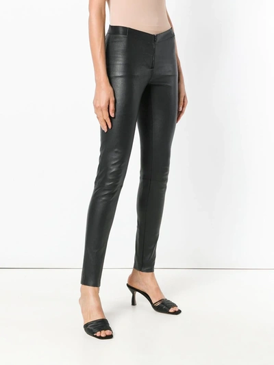 Shop Alice And Olivia Front-zip Leather Leggings In Black