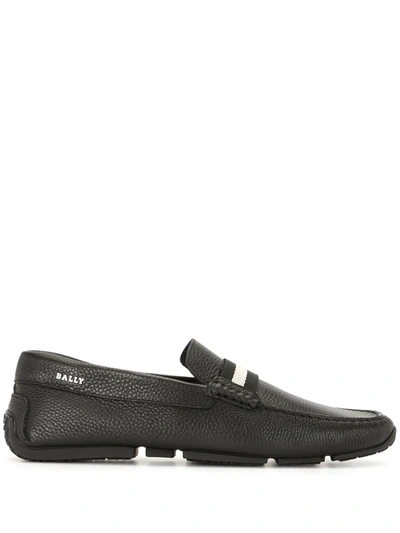 Shop Bally Textured Leather Driving Shoes In Black