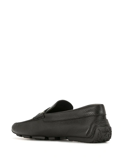 Shop Bally Textured Leather Driving Shoes In Black