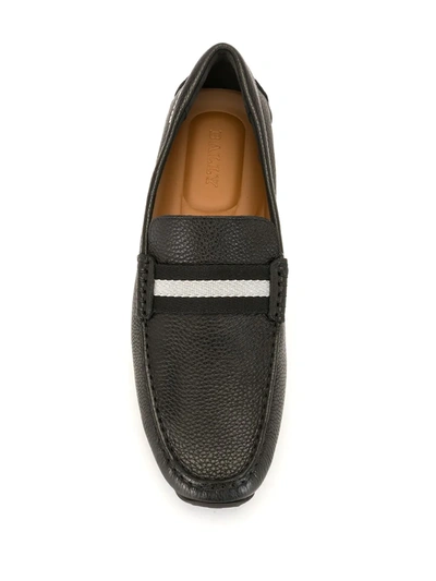Shop Bally Textured Leather Driving Shoes In Black