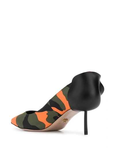 Le Silla Pin Heel 40mm Petalo Pumps In Orange