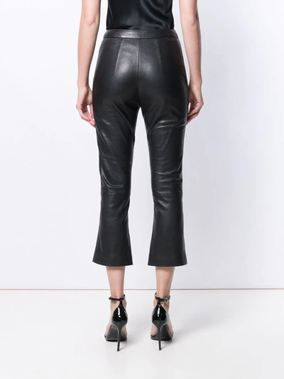 Shop Balmain Flared Cropped Trousers In Black