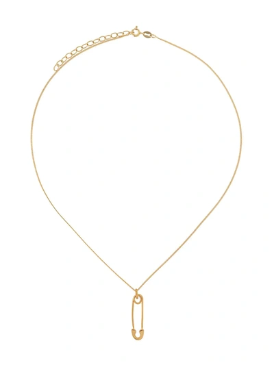 Shop True Rocks Safety Pin Pendant Necklace In Gold