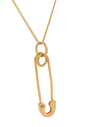 Shop True Rocks Safety Pin Pendant Necklace In Gold