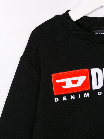 Shop Diesel Contrast Logo Sweatshirt In Black