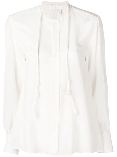 Shop Chloé Drawstring Detail Blouse In White