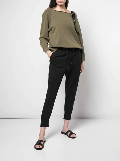 Nili Lotan Nolan Cropped Cotton-jersey Track Pants In Black