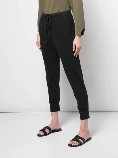 Nili Lotan Nolan Cropped Cotton-jersey Track Pants In Black