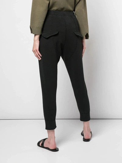 Nili Lotan Nolan Cropped Cotton-jersey Track Pants In Black