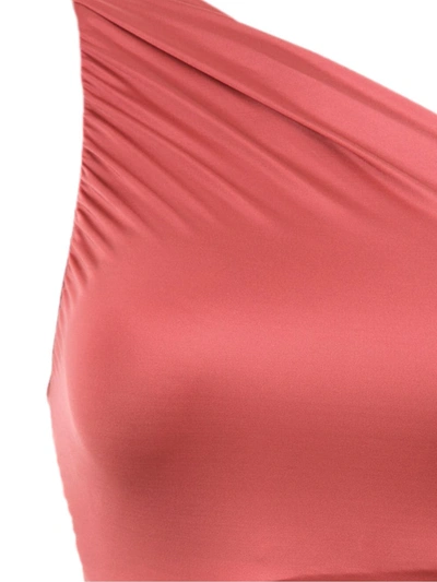 Brigitte One Shoulder Draped Swimsuit In Red