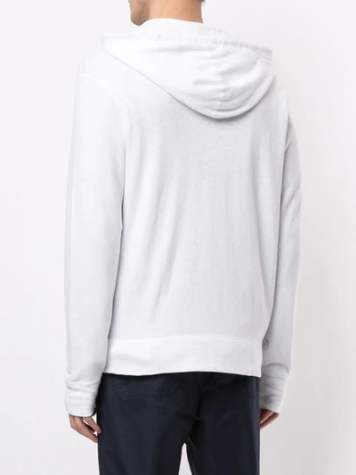 James Perse Vintage Cotton French Terry Zip Hoodie In White