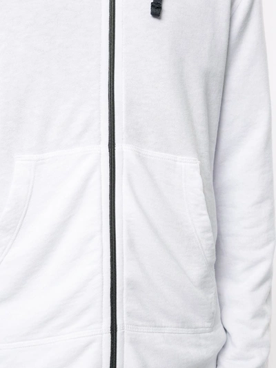 Shop James Perse Plain Zipped Hoodie In White