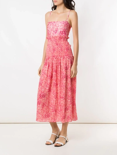 ADRIANA DEGREAS 花卉中长半身裙 - 粉色