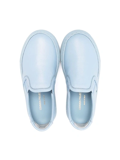 Shop Common Projects Slip-on Leather Sneakers In 蓝色