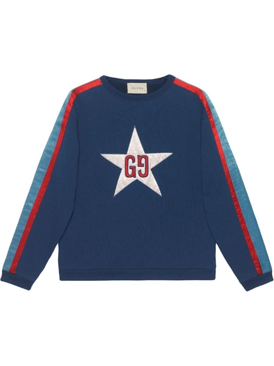 Shop Gucci Gg Star Sweatshirt In Blue