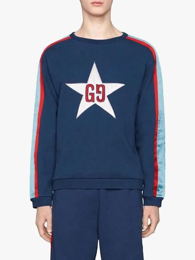 Shop Gucci Gg Star Sweatshirt In Blue