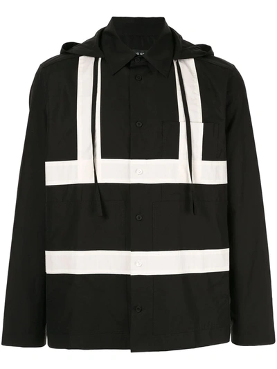 Shop Craig Green Hooded Button Shirt In Black