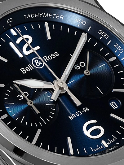 Shop Bell & Ross Br 03-94 Blue Steel 42mm In Blue B Blue