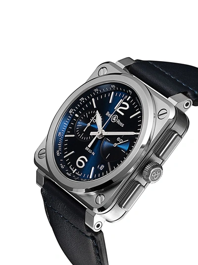 Shop Bell & Ross Br 03-94 Blue Steel 42mm In Blue B Blue