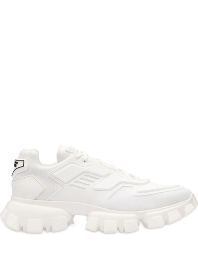 Shop Prada Cloudbust Thunder Sneakers In White