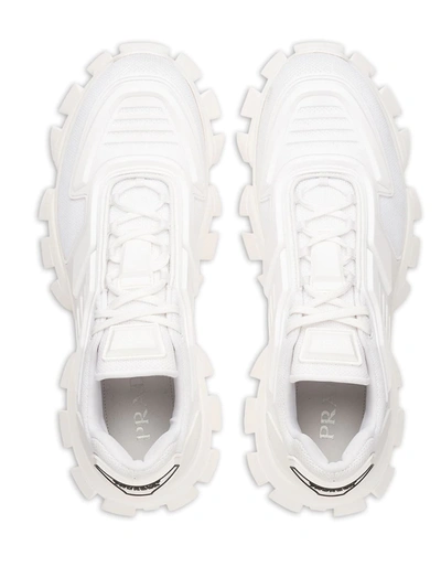 Shop Prada Cloudbust Thunder Sneakers In White