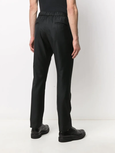 Shop Giorgio Armani Fine-knit Drawstring Trousers In Black