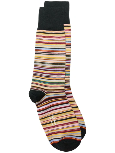 Shop Paul Smith Striped Socks In Multicolour