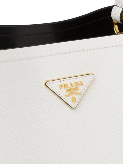 Shop Prada Double Bucket Bag In White