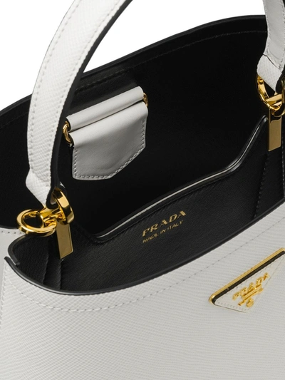 Shop Prada Double Bucket Bag In White