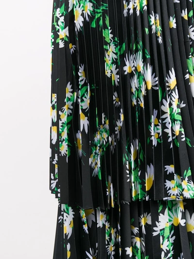 Richard Quinn Daisy Print Midi Dress In Black