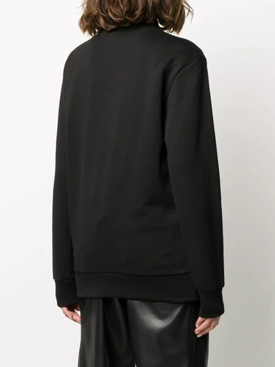 Shop Versace Gv Signature Crew Neck Sweatshirt In Black