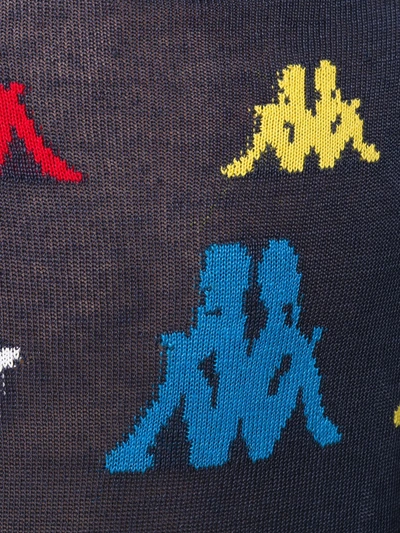 Shop Paura Kappa Knit Sweater In Blue