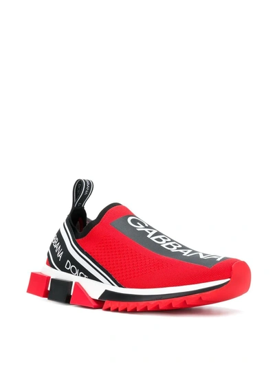 Shop Dolce & Gabbana Sorrento Logo Sneakers In Red ,black