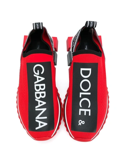 Shop Dolce & Gabbana Sorrento Logo Sneakers In Red ,black