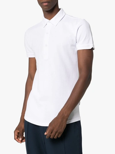 Shop Orlebar Brown Sebastian Cotton Polo Shirt In White